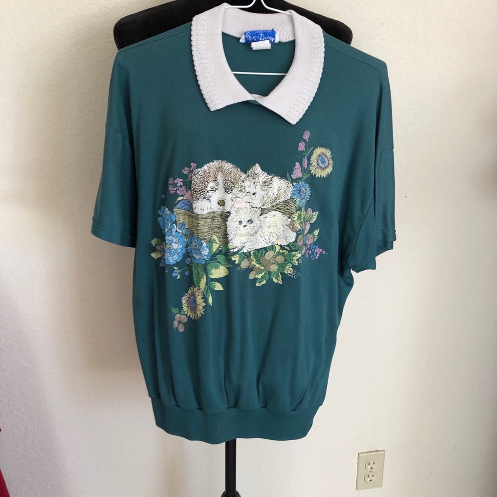 Teal Graphic Women's Blouse